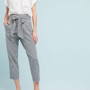 Gingham High-Waisted Pants